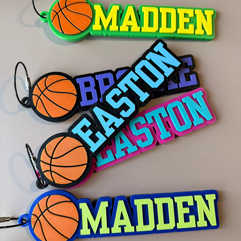  Personalized Basketball Name Keychain Backpack Tags Bag Tag Custom 3D Printed Team Gift End Of Season Gift Great Youth Basketball Gift