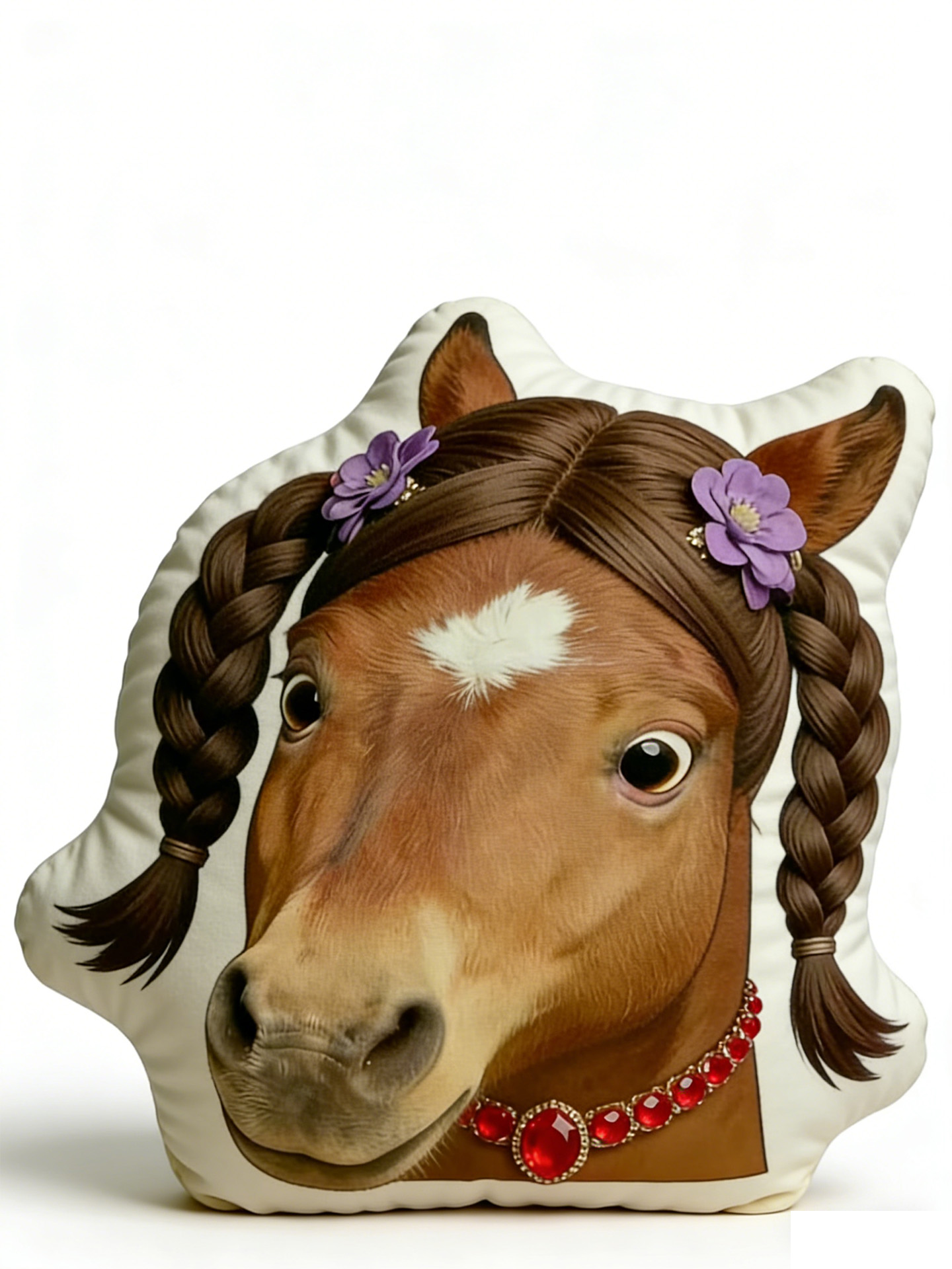 Personalized Graphic 3D Print Funny Horse Cute Animal Decoration Pillow for Equestrain Lovers