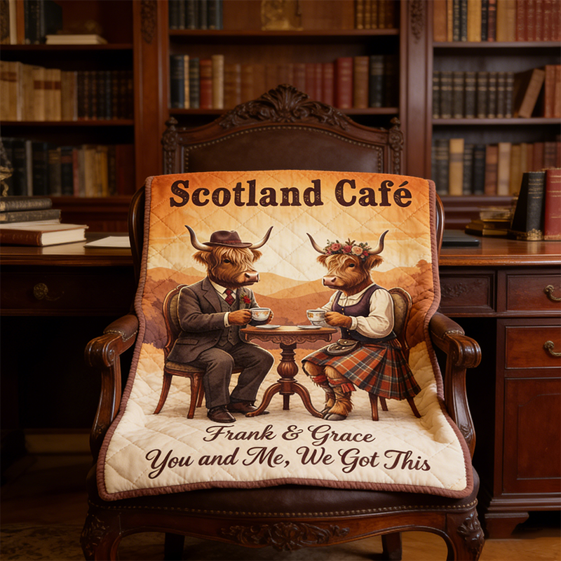 Personalized You and Me We Got This Highland Cow Blanket Scotland Highland Couple Throw Blanket 