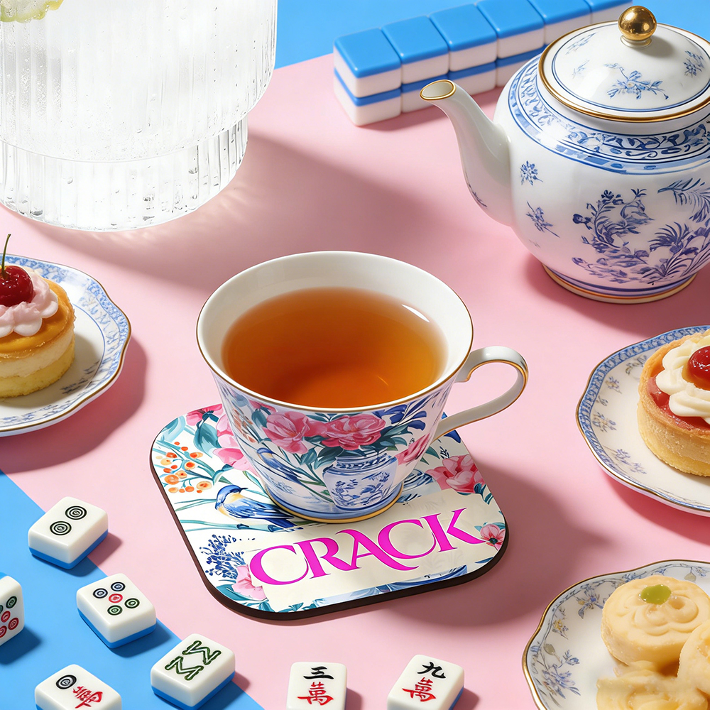 Dot Crack Bam Coaster Set Mahjong Funny Tile Sayings Colorful Game Night Decor Mahjong Gift for Friend Hostess Gift Idea for Mahj Player