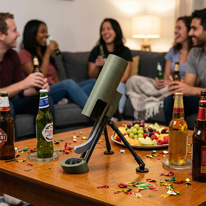 2026 New Bottle Cap Launcher Mortar Bottle Opener Novelty Shooting Bottles Openers for Bar Party Game Gift