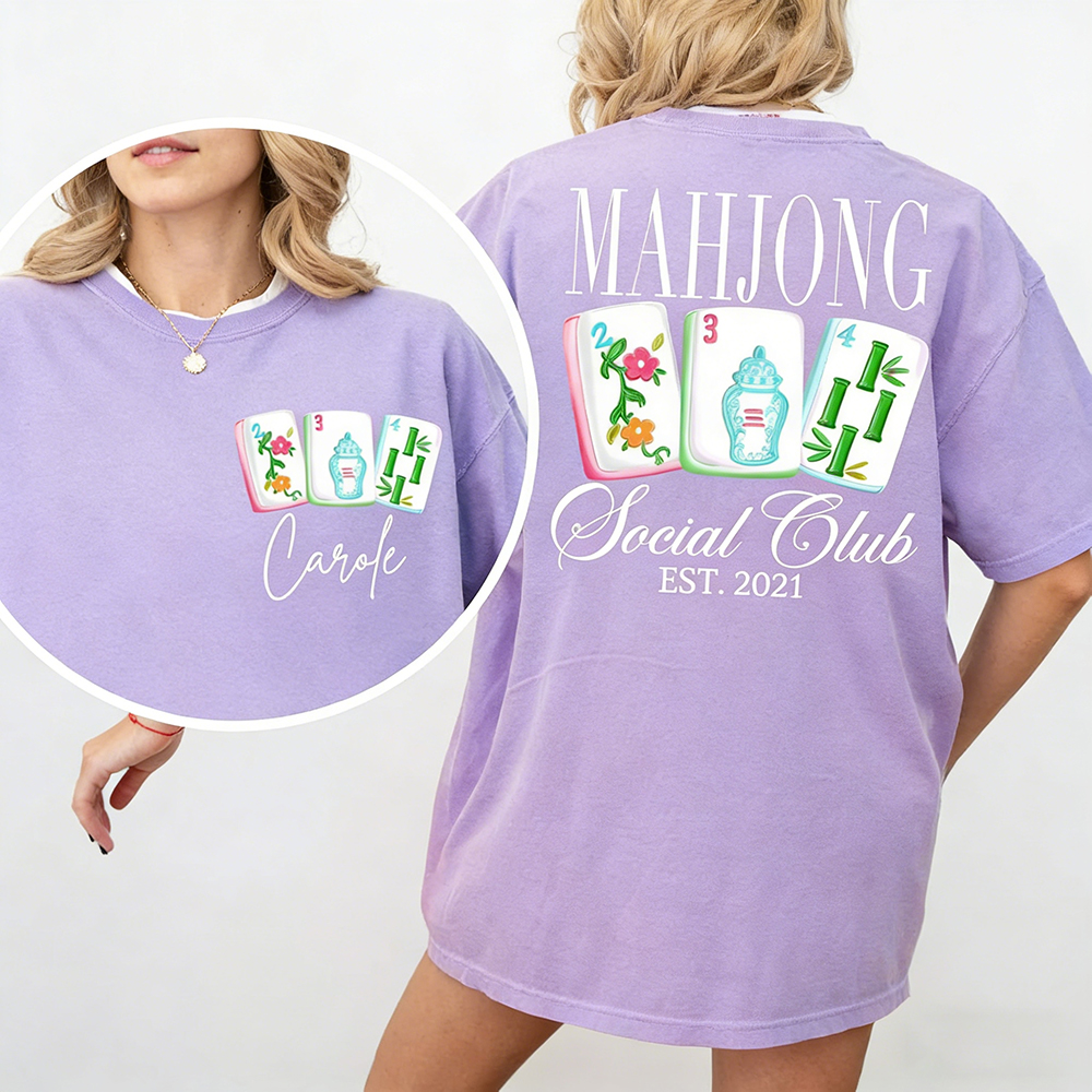 Custom Mahjong Social Club Shirt Mahjong Lover T Shirt Matching Mahjong Club Tee Personalized Mahjong Tournament Tee