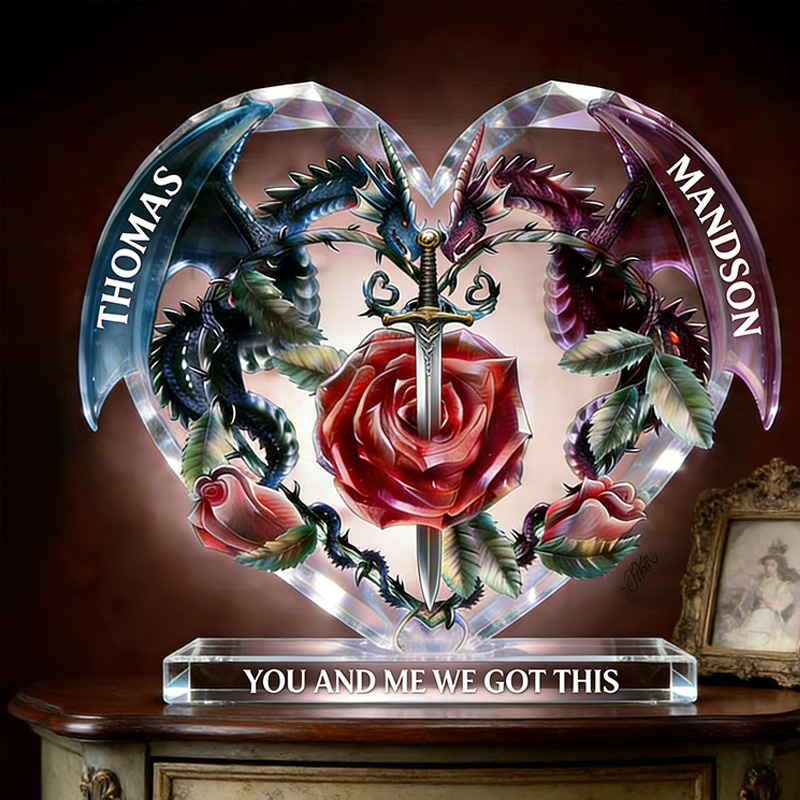 Personalized Retro Dragon Couple Plaque Couple Gift Home Decoration Anniversary Gift for Couple