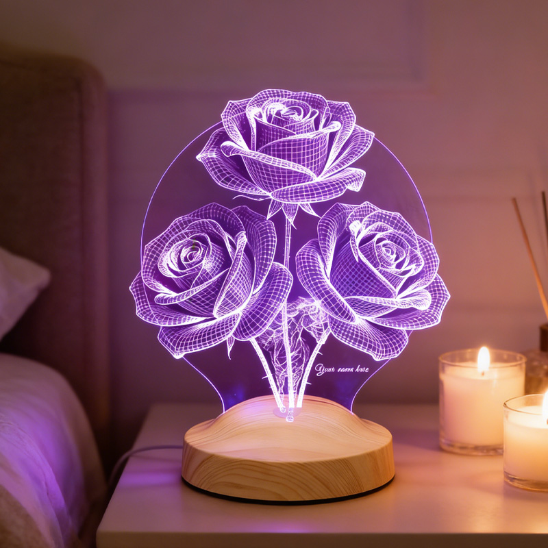 Personalized Birth Month Flower Horse LED Night Light Horse Gifts for Riding Lovers and Equestrian Lovers 