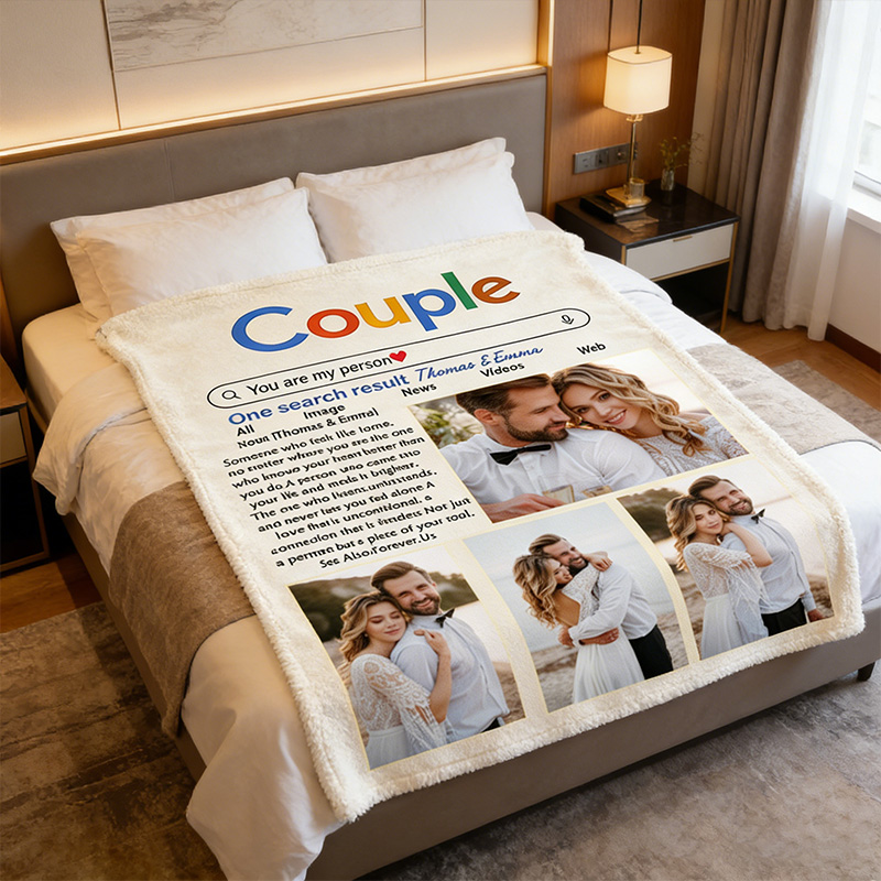 Personalized Editable Google Search Couple Photo Blanket Couple Funny Gift Valentine Gift for Couple Photo Customized Gift