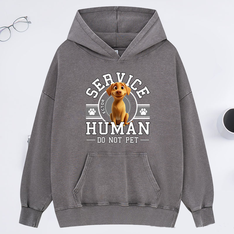 Personalized Dog Lover Service Human Cartoon Classic Washed Hoodies