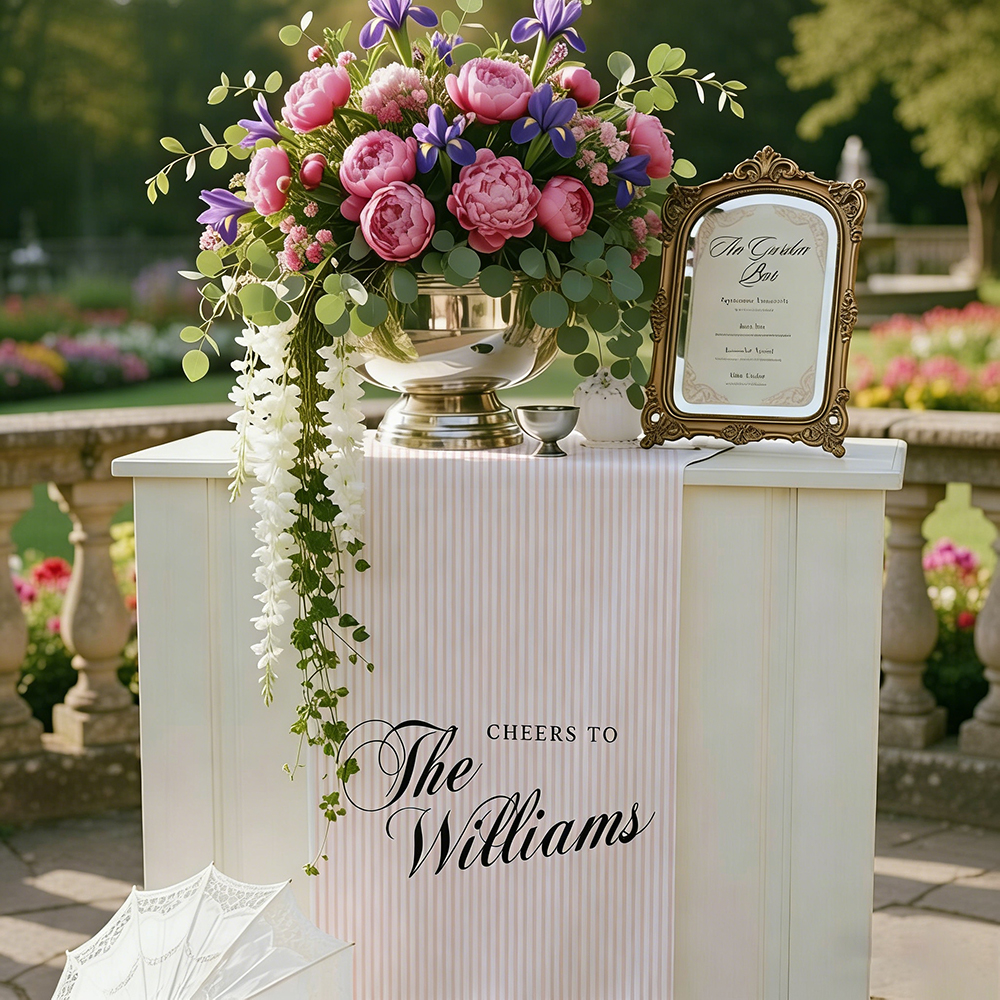 Custom Name Bar Sign Personalized Wedding Reception Sign Elegant Party Event Sign Birthday or Anniversary Decor