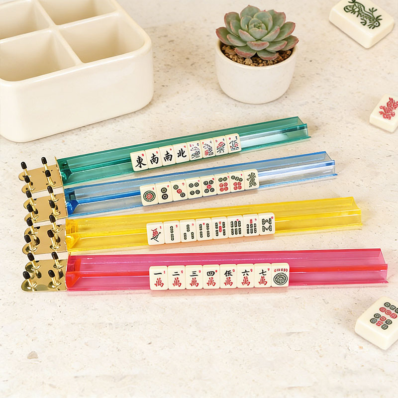 Mahjong Racks and Bag Set Transparent Color Injected Acrylic Matte Finish