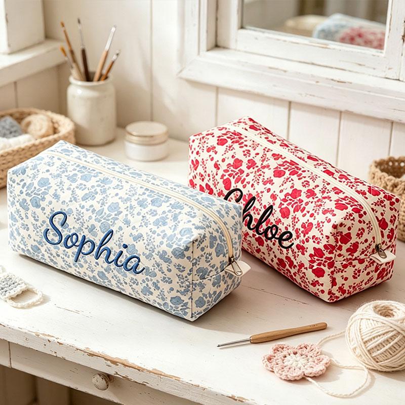 Personalized Embroidered Crochet Tool Storage Bag Custom Crochet Tool Storage Bag Floral Crochet Tool Storage Bag Women Bag