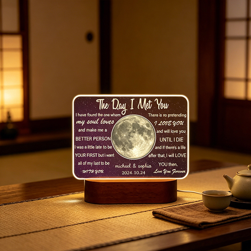 Personalized Our Moon Design Night Light Couple Night Light Gift Moon Night Light Anniversary Gift for Couplr