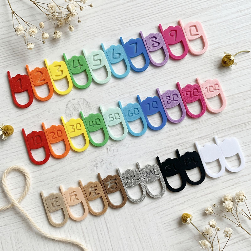 Number Stitch Marker Holder and Bag Clip Cast-On Counting Number Stitch Markers for Knitters and Crocheters Banana Stitch Markers 3d Printed Locking Design Knitting and Crochet