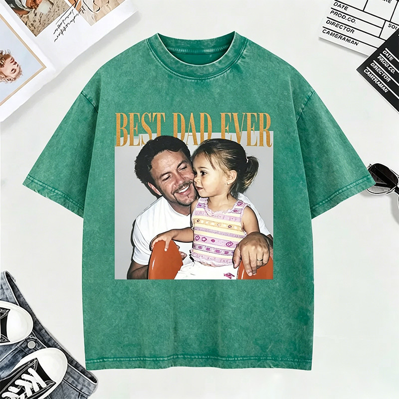 Personalized Photo Dad Comfort Colors Shirt Daddy Picture TShirt Grandpa Gift Custom Portrait Papa Tee Family Gift