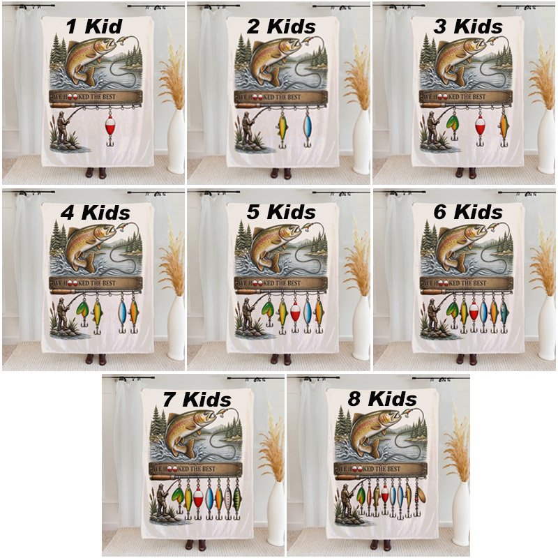Personalized We Hooked The Best Papa Soft Throw Blanket with Name Home Decor Custom Father's Day Birthday Gift for Dad Grandpa Fishing Lover