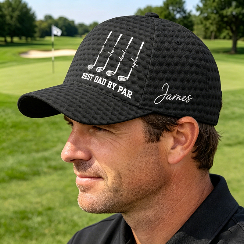 Personalized Golf Cap Best Dad By Par Custom Name Gift for Dad Grandpa Father's Day
