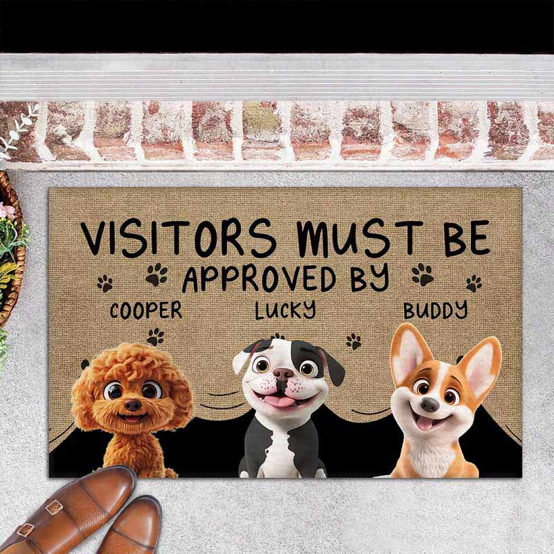 Personalized Dog Lover Approved By Dog Cartoon Doormat