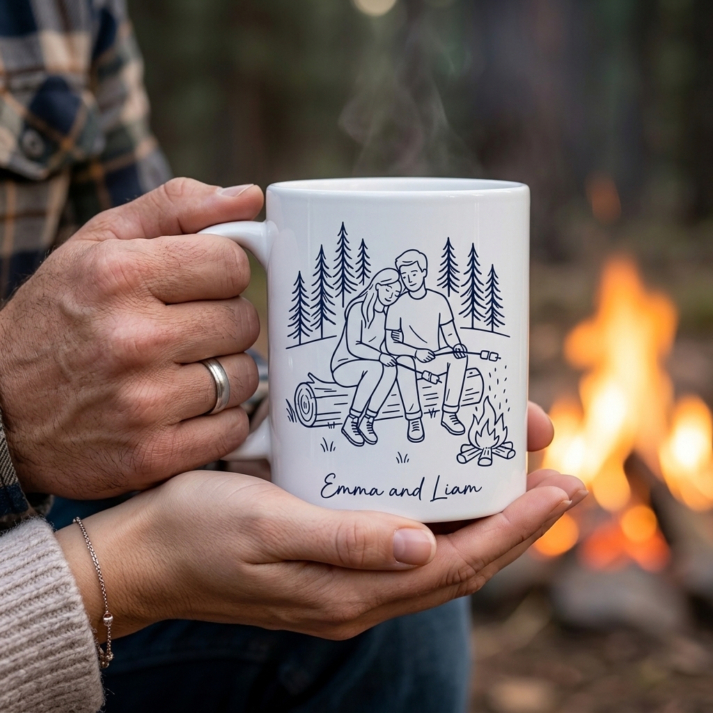 Personalized You are My Favorite Place Mug Gift for Couple Engagement Newlywed Anniversary Present for Outdoorsy Couple 