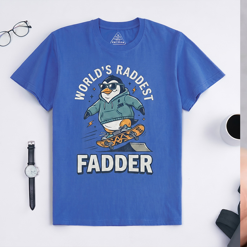 Personalized World’s Raddest Fadder Shirt Dad T-Shirt with Name Custom Birthday Father's Day Gift for Him