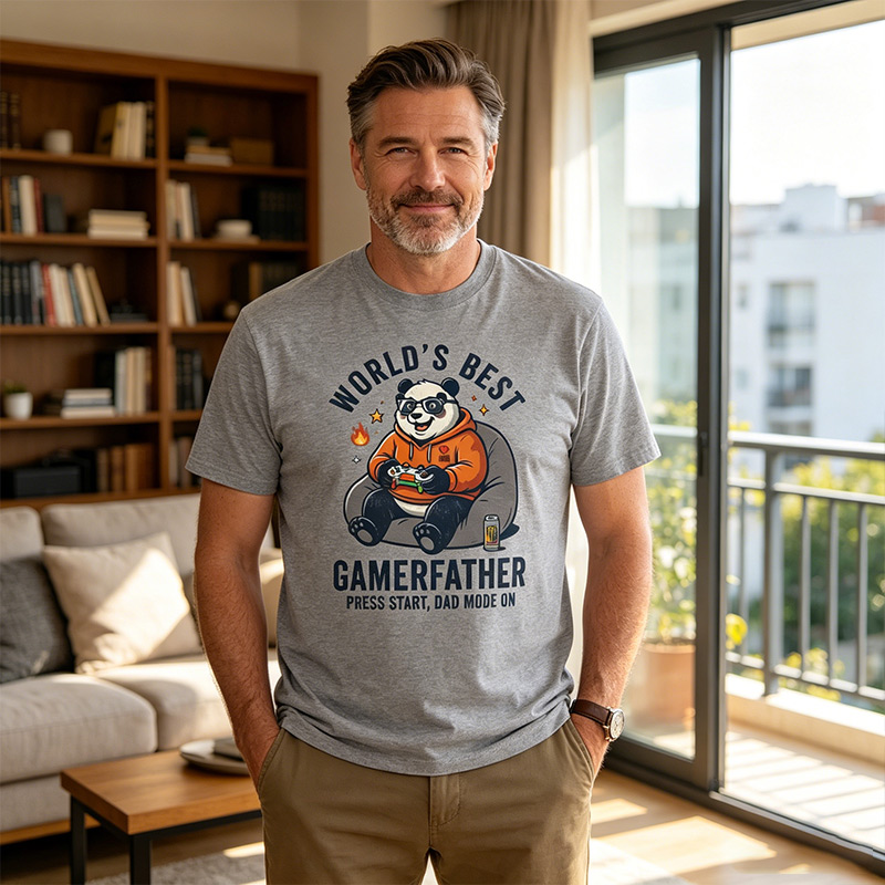 Personalized World’s Best Gamerfather Shirt Dad T-Shirt with Name Custom Birthday Father's Day Gift for Him
