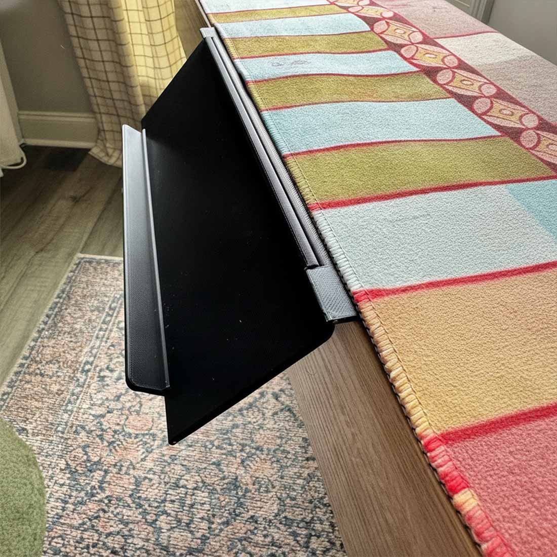 3D Print Mahjong Card Holder for Table Under Mat Slide  In Rack Angled Viewing Foldable Design