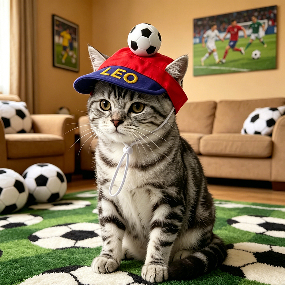 Personalized Football Pet Hat Embroidered Dog Football Hat Cap with Ear Holes Gift for Pet