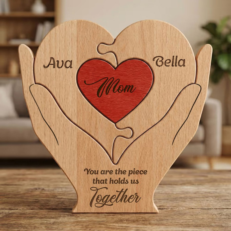 Personalized Mom Mum Mother You Are The Piece That Hold Us Together Wooden Family Puzzle Gift for Mom Family Gift