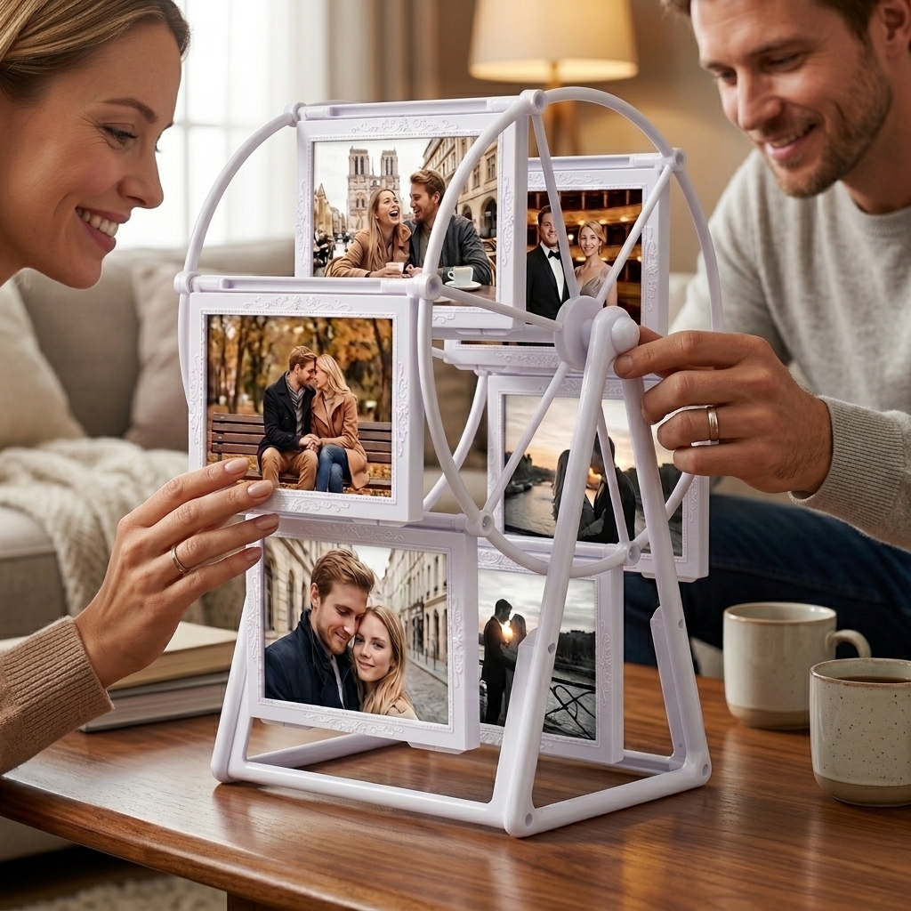 Personalized Photo Ferris Wheel Photo Album Keepsake Family Photo Decor Wedding Gift for Her Housewarming Gift Anniversary Gift for Boyfriend
