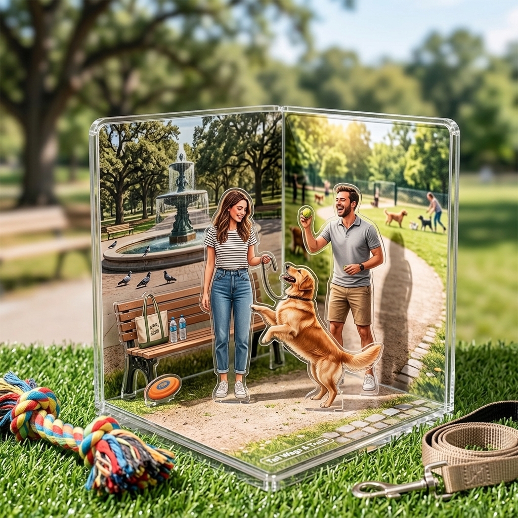 Personalized Couple Acrylic Photo Plaque 3D Couple Figurine Anniversary Gift for Her Romantic Gift Photo to Cartoon Stand Home Decor