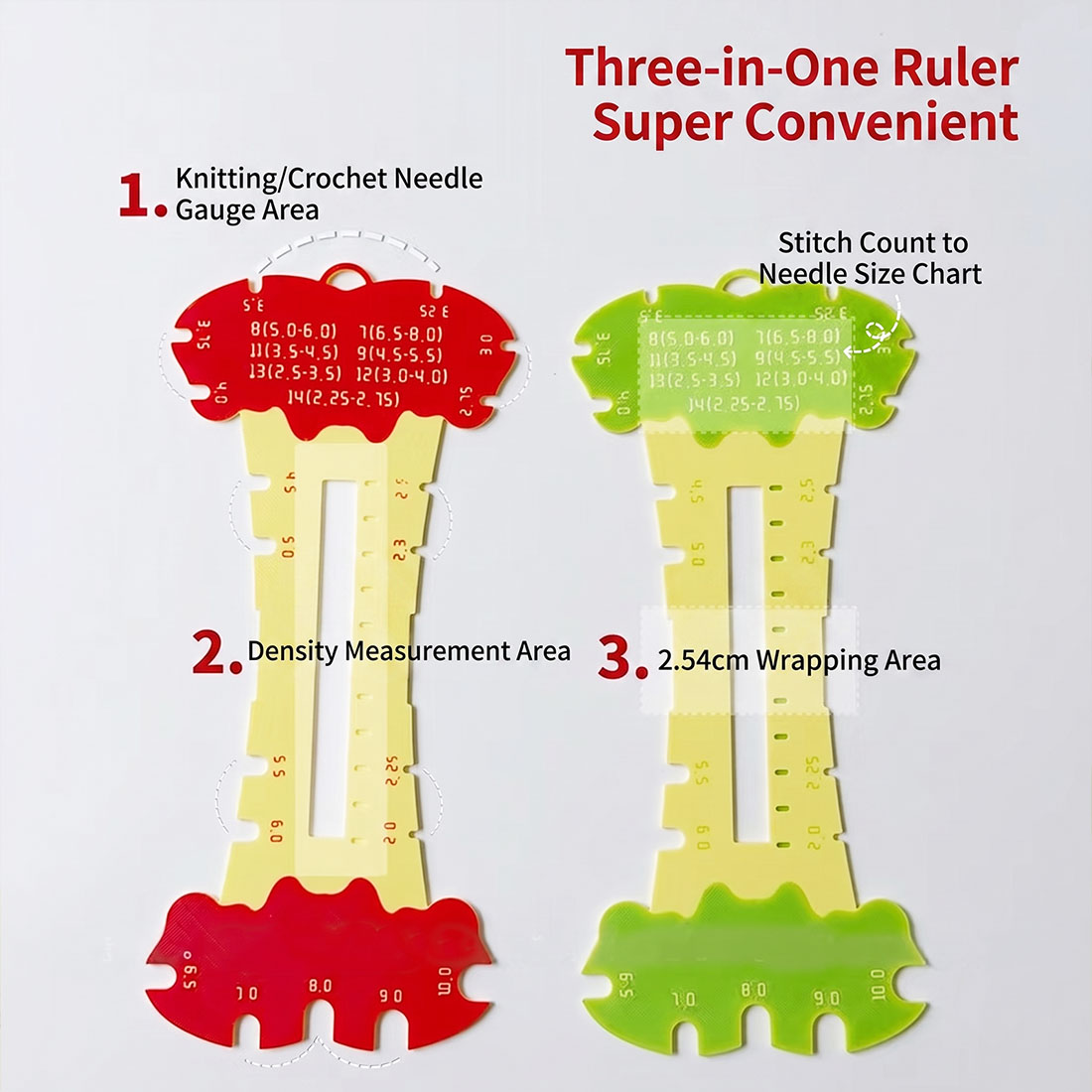 3d Printed Apple Calipers Needle Size Measuring Rulers Density Rulers Knitting Needles Crochet Hooks