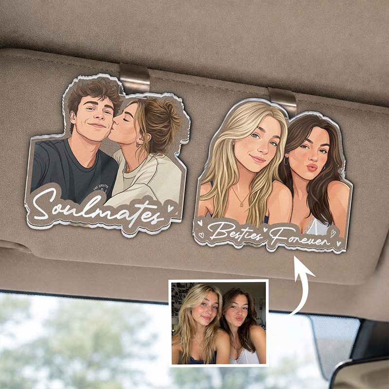 Personalized Drive Safe Photo Car Visor Clip Custom Besties Forever Photo Car Visor Clip Friendship Thank You Gift Bestie Birthday Gift Custom Long Distance Gift for Her