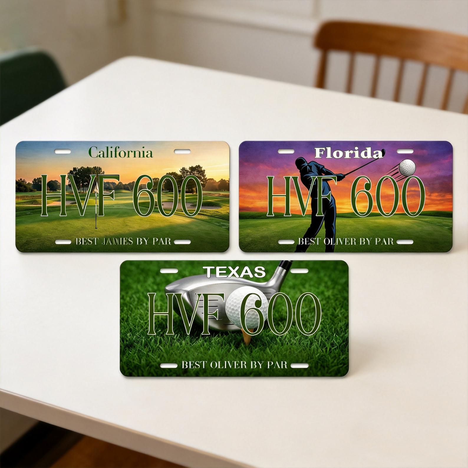 Personalized Golf License Plate Custom Name and State for Golf Player