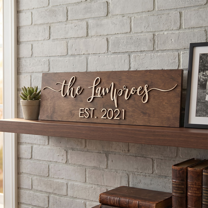 Personalized Family Name Wood Sign Custom Established Year Family Gift Housewarming Gift New Home Gift