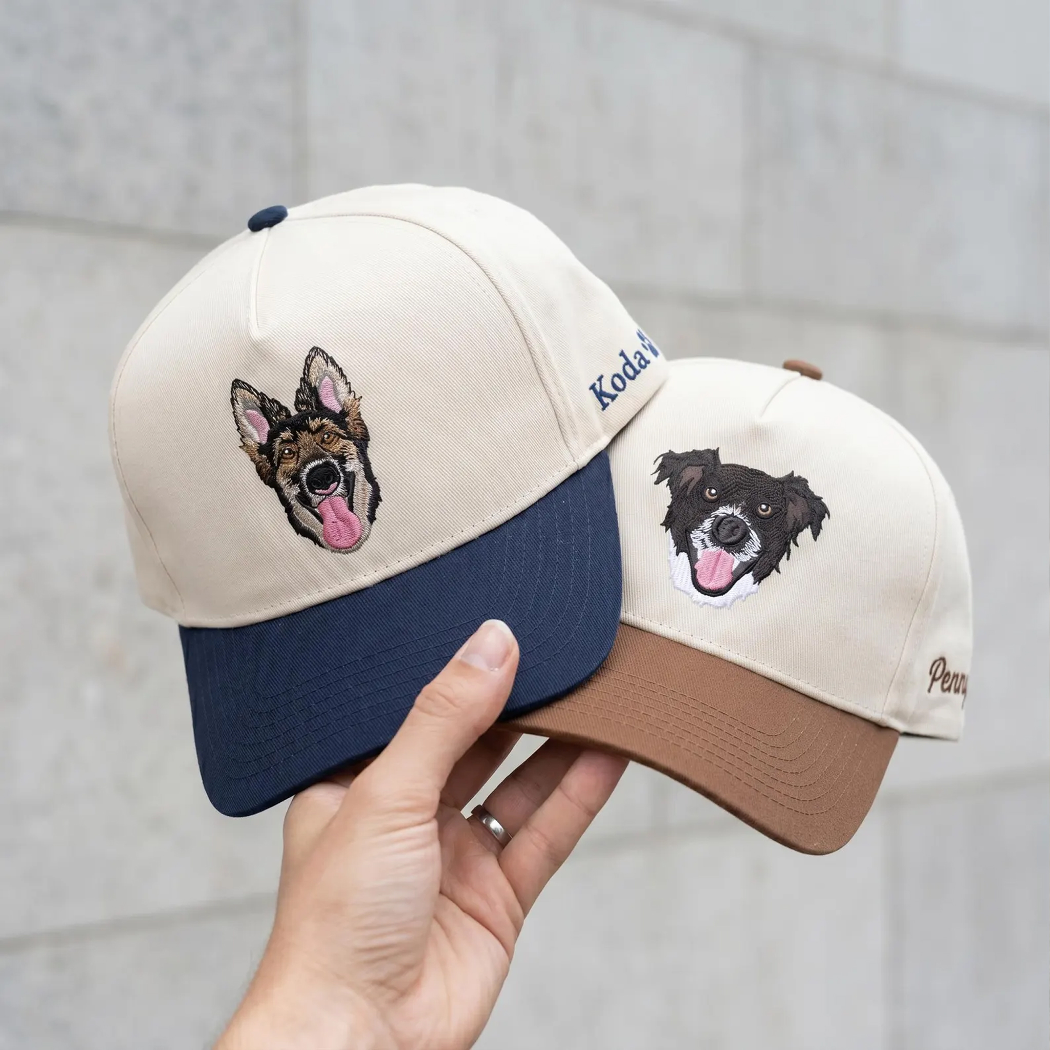 Personalized Hat with Your Dog Photo Custom Embroidered Pet Portrait Baseball Cap Pet Lover Gift