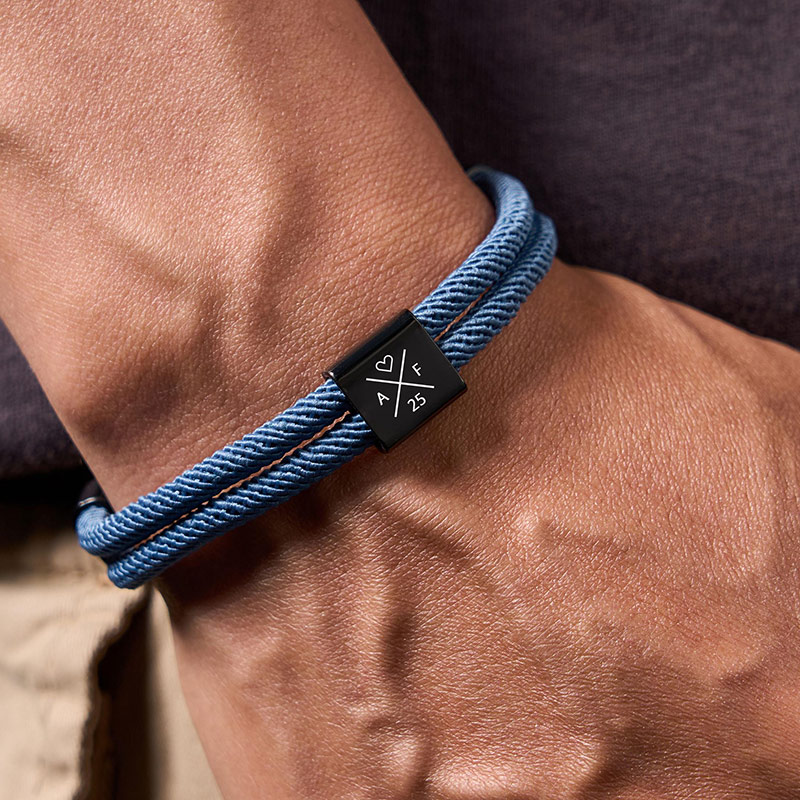 Personalized Adjustable Sliding Knot Bracelet for Dad Individual Engraving Bracelet Dad Bracelet Custom Initials Dad Birthday Gift