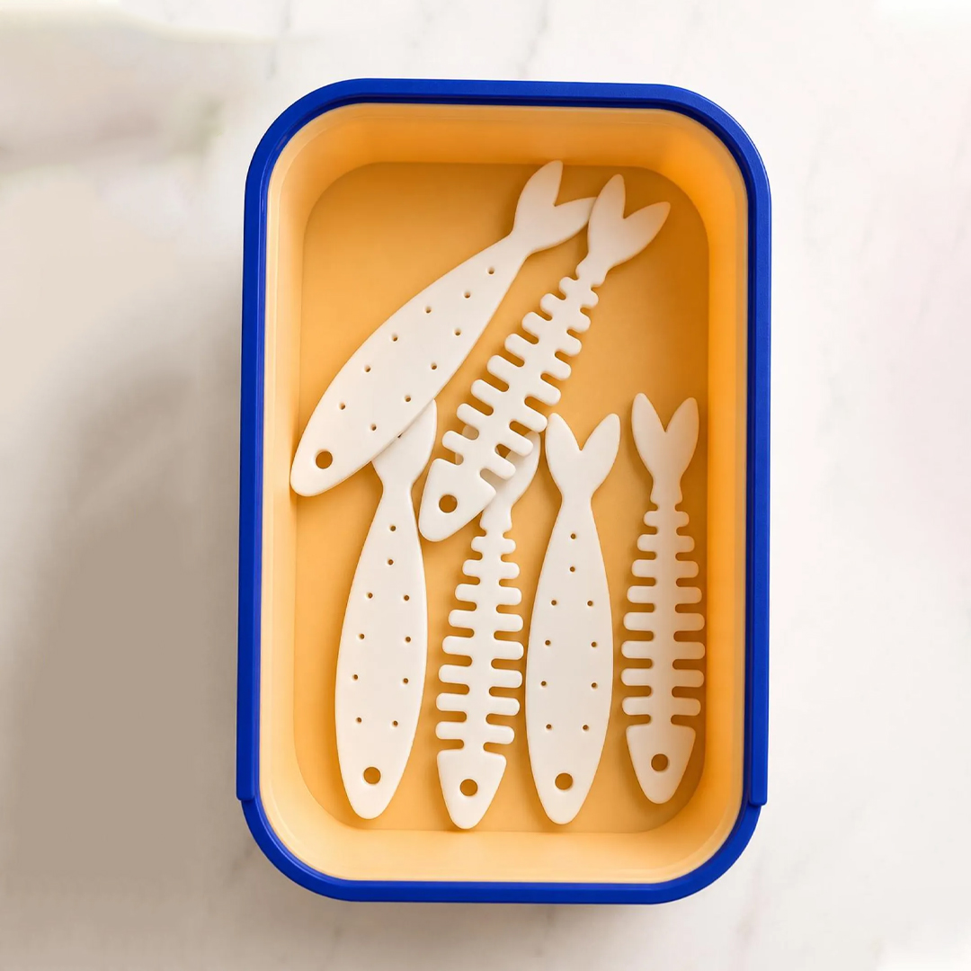 3D Printed Sardine "Tin like" Jewelry Case Fishbone Earring Holder Portable Organizer