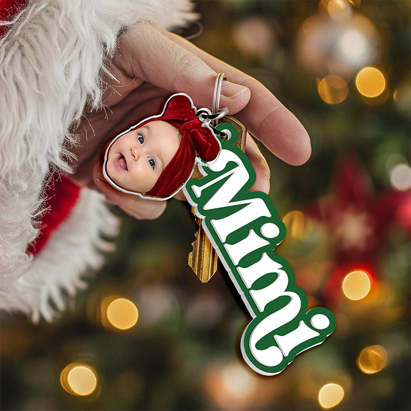 Personalized Kids Photo Charm Keychain Custom Grandma Gift from Grandkids Gifts for Mom Grandma