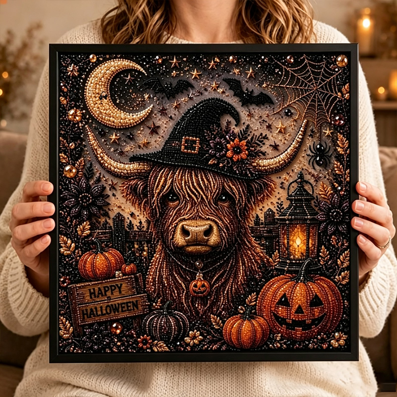 Personalized DIY Bead Halloween Wreath Diamond Painting Wall Art Material Kit Best Friend Gift