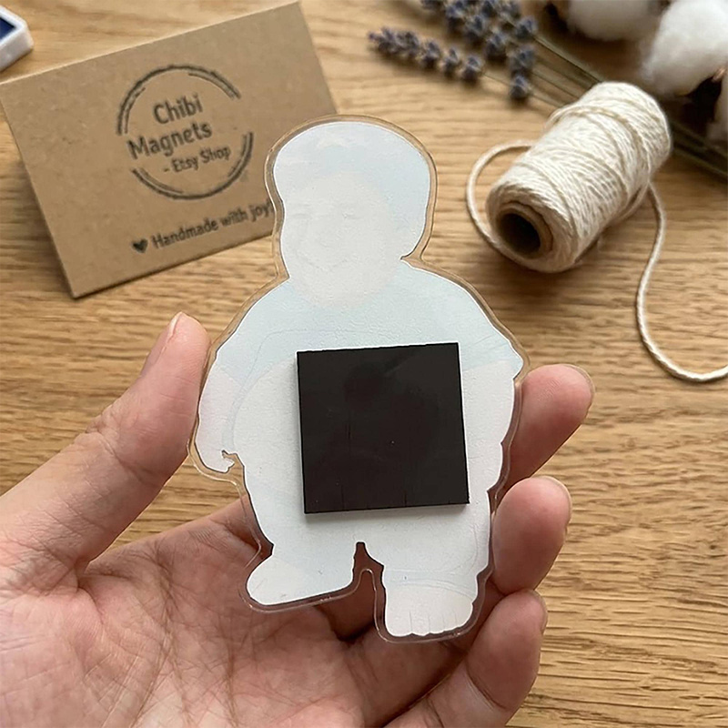 Personalized Funny Daddy Squishy Belly Anti-collision Acrylic Fridge Magnet Dad Birthday Gift For Him Custom Dad Photo Magnet