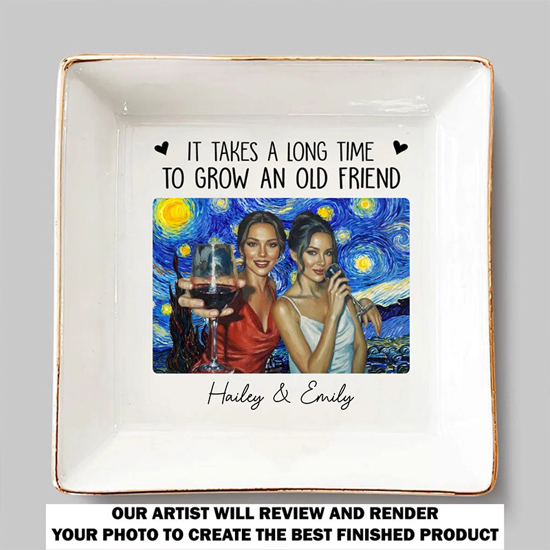 Personalized A True Friend is A Journey Without an End Jewelry Dish Friendship Jewelry Dish for Her Bestie Unique gift