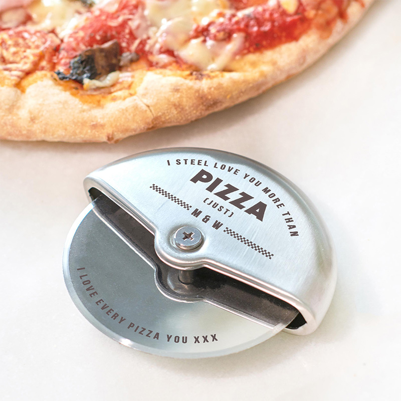 Personalized Couples 11th Steel Anniversary Pizza Cutter Engraved Pizza Cutter Wheel  Engraved Stainless Steel Pizza Tool Custom Kitchen Gift for Him Her Couples Newlyweds Kitchen Gift