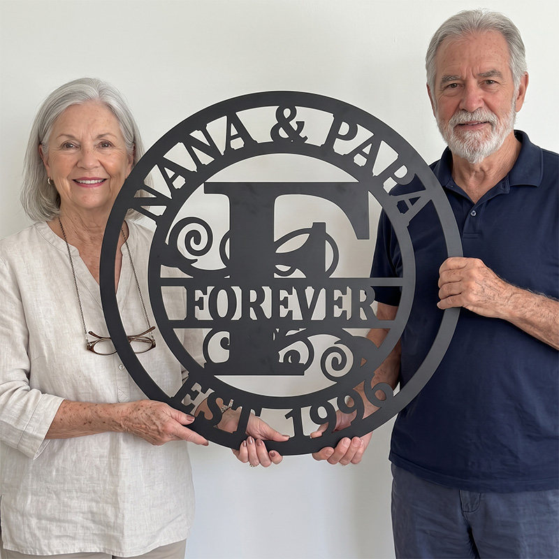 Personalized Family Name Metal Sign Custom Initial Metal Monogram Last Name Sign Family Gift Housewarming Gift Home Decor 