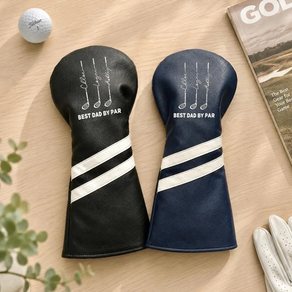 Personalized Golf Club Headcovers Best Dad By Par Custom Names Gift for Golf Dad