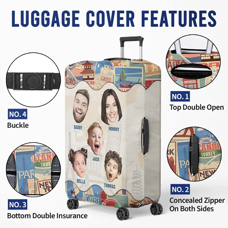 Personalized Photo Every Mile Luggage Cover A New Memory with Family Custom Travel Suitcase Protector Summer Vacation Gift For Family