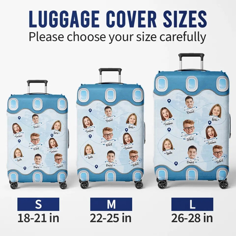 Personalized Photo Let's Get On The Family Vacation Luggage Cover Custom Family Summer Vacation Gift For Family Members