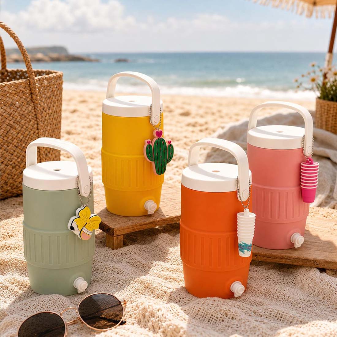 Personalized Name 3D Printed Retro Cooler Can Koozie Viral Water Cooler 12oz Drink Holder Slim Can Sleeve Bottle Opener Beach Party Cup