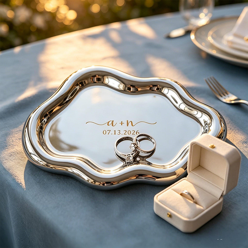 Personalized Initials Jewelry Tray for Bride Custom Wedding Cloud Trinket Dish Personalized Engagement Ring Holder Bridesmaid Proposal Gift