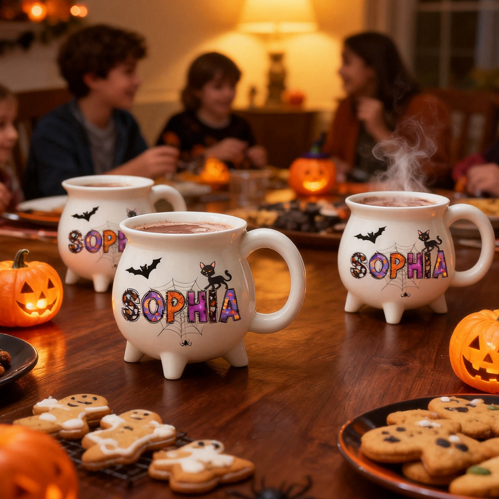Personalized Halloween Ceramic Witch Mug Spider Web with Custom Name Gift for Halloween