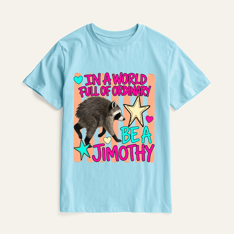 Seattle Raccoon Classic T-shirt IN A WORLD FULL OF ORDINARY Creative Fun Print Short Sleeve