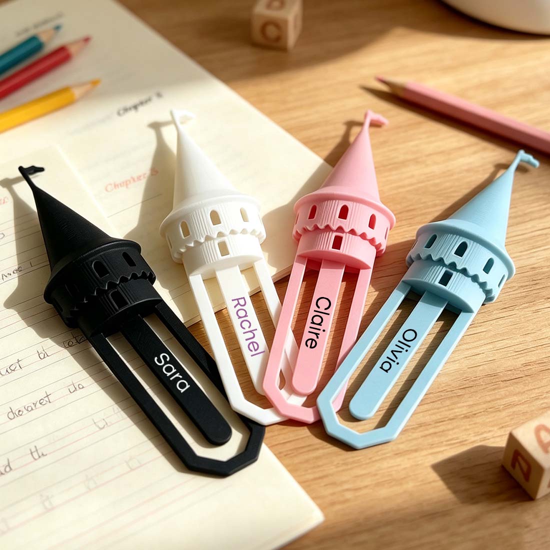 Personalized Castle Bookmark 3D Printed Fairy Tale Tower with Custom Name Cute Gift for Book Lovers & Kids