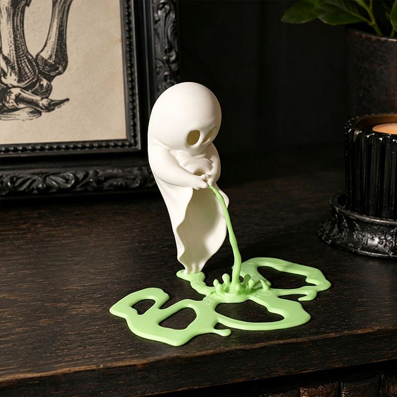 Funny Ghost Statue,Peeing Ghost Figurine,3D Printed Halloween Figurine,Spooky Desk Decor,Weird Gift for Halloween Lovers