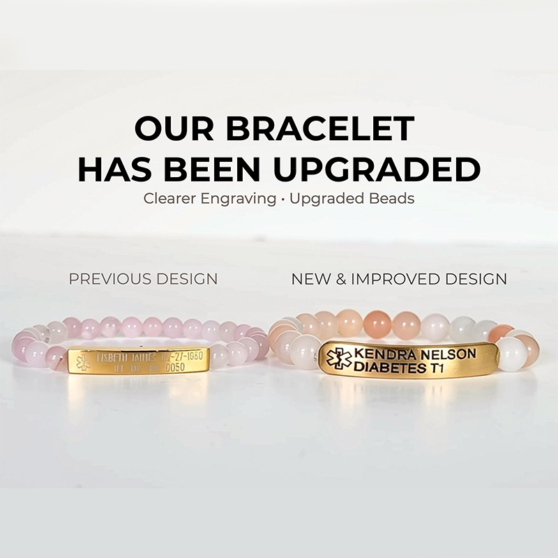 Personalized Medical Alert Bracelet, Engraved ID Bracelet for Diabetes, Allergy, Epilepsy, Emergency Medical Jewelry Gift for Women
